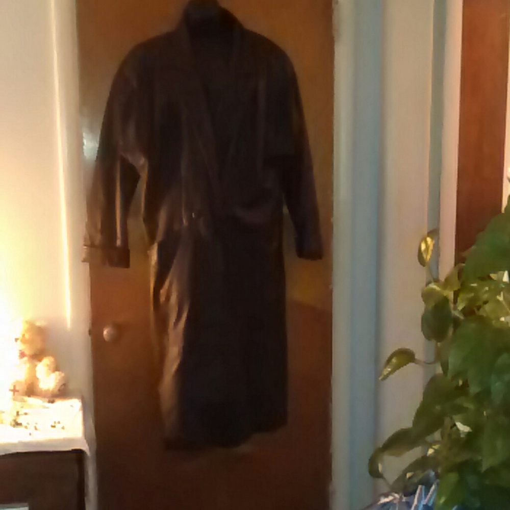 Black leather coat